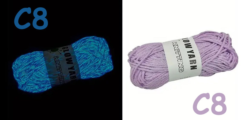 (C2) Glow in the Dark Yarn by The Glow In The Dark Shop | 60 Meter / 65 Yards / 2mm | Fluorescent | Luminescent | Phosphorescent | Wool | Polyester