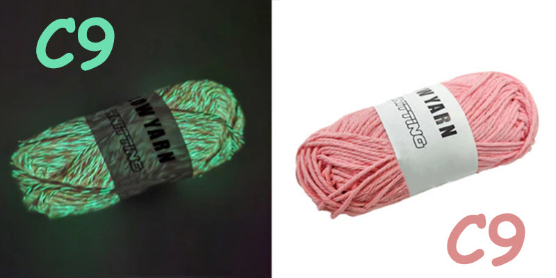 (C2) Glow in the Dark Yarn by The Glow In The Dark Shop | 60 Meter / 65 Yards / 2mm | Fluorescent | Luminescent | Phosphorescent | Wool | Polyester