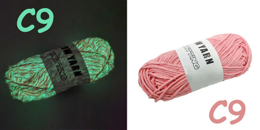 (C9) Glow in the Dark Yarn by The Glow In The Dark Shop | 60 Meter / 65 Yards / 2mm | Fluorescent | Luminescent | Phosphorescent | Wool | Polyester