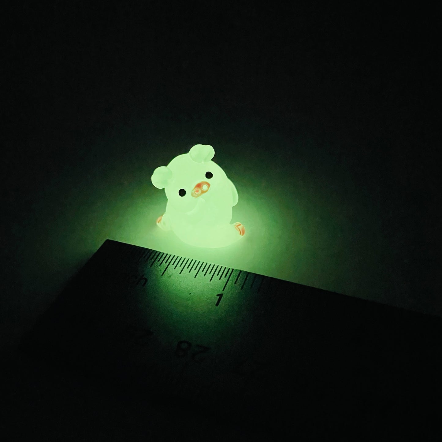 Mini Glow-in-the-Dark Resin Piggy Figurines by The Glow In The Dark Shop | Cute Luminous Pig Ornaments for Gardens & DIY Crafts | A5 & A6