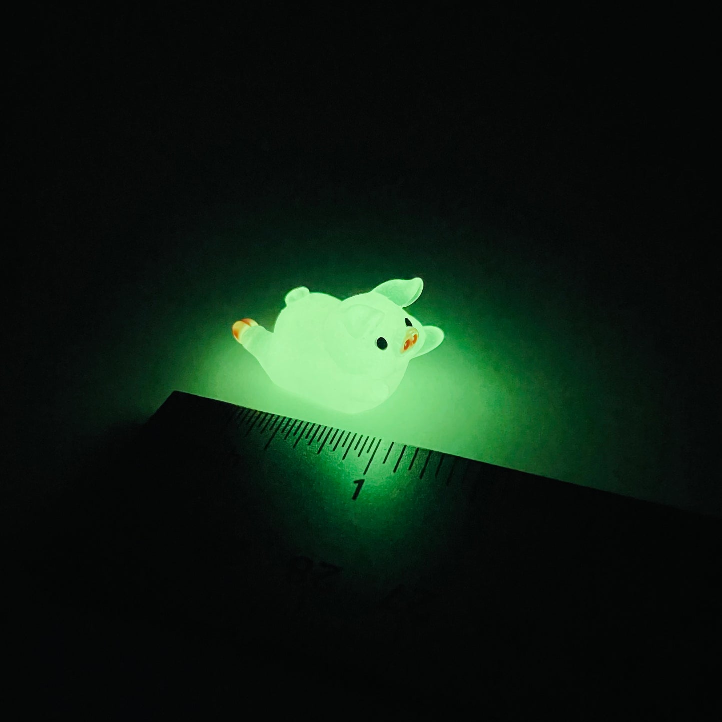 Mini Glow-in-the-Dark Resin Piggy Figurines by The Glow In The Dark Shop | Cute Luminous Pig Ornaments for Gardens & DIY Crafts | A1 & A2