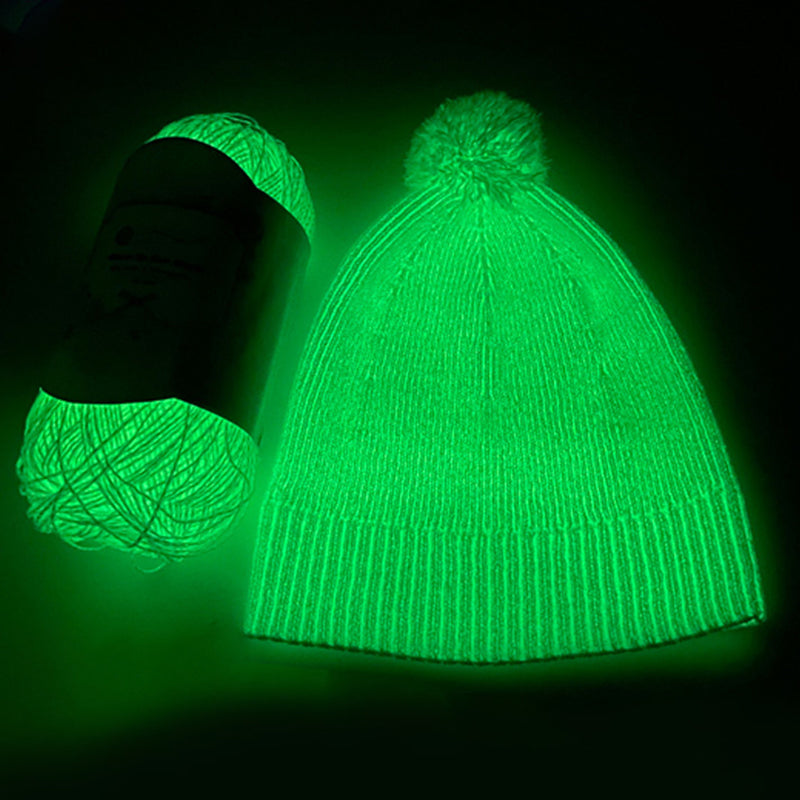 (A10) Glow in the Dark Yarn by The Glow In The Dark Shop | 60 Meter / 65 Yards / 2mm | Fluorescent | Luminescent | Phosphorescent | Wool | Polyester