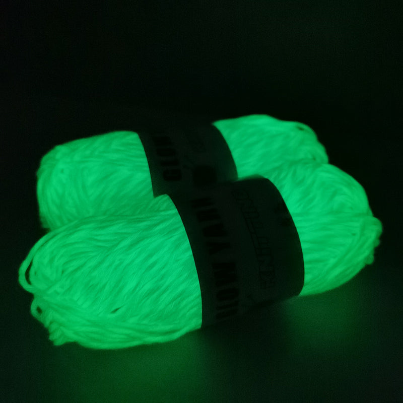 (A10) Glow in the Dark Yarn by The Glow In The Dark Shop | 60 Meter / 65 Yards / 2mm | Fluorescent | Luminescent | Phosphorescent | Wool | Polyester