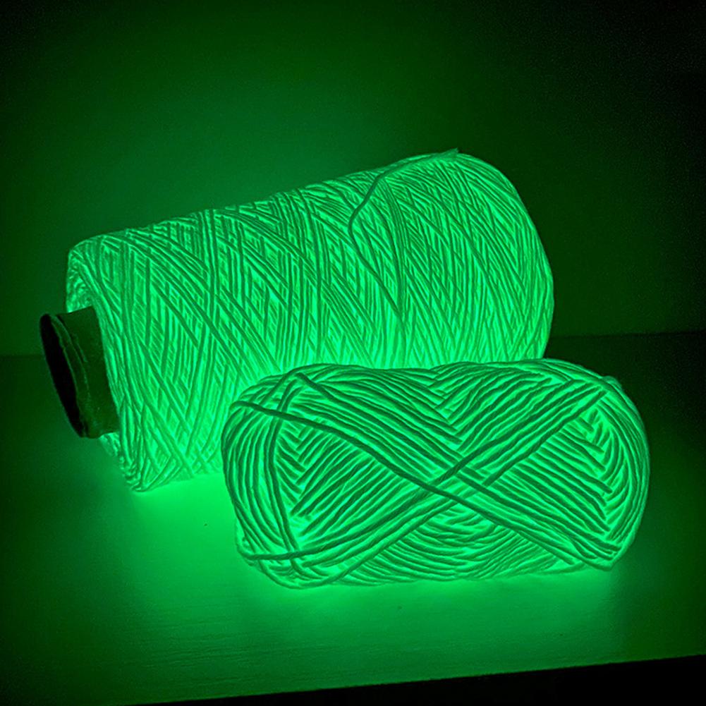 (A10) Glow in the Dark Yarn by The Glow In The Dark Shop | 60 Meter / 65 Yards / 2mm | Fluorescent | Luminescent | Phosphorescent | Wool | Polyester