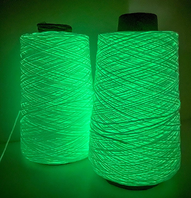 (A10) Glow in the Dark Yarn by The Glow In The Dark Shop | 60 Meter / 65 Yards / 2mm | Fluorescent | Luminescent | Phosphorescent | Wool | Polyester