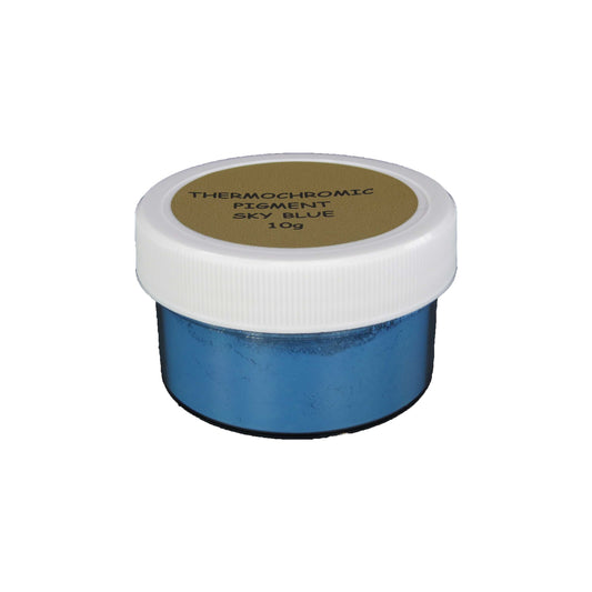 1. SKY BLUE | Prestige Thermochromic Pigment Powder | Changes color at 88ºF (31ºC) | COLOR TO CLEAR | 21 Color Choices Available | BRAND: PIGMENTS by UNIGLOW