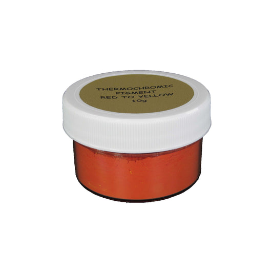 20. RED TO YELLOW | Prestige Thermochromic Pigment Powder | Changes color at 22⁰C (71.6°F) | COLOR TO ANOTHER COLOR | 21 Color Choices Available | BRAND: PIGMENTS by UNIGLOW