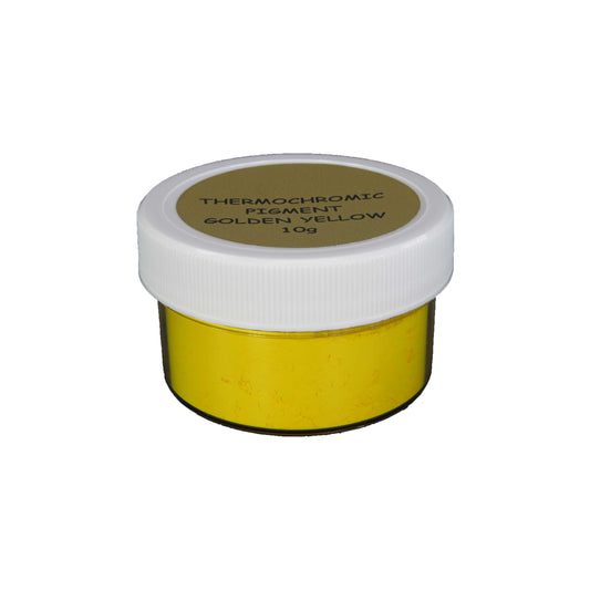 3. GOLDEN YELLOW | Prestige Thermochromic Pigment Powder | Changes color at 88ºF (31ºC) | COLOR TO CLEAR | 21 Color Choices Available | BRAND: PIGMENTS by UNIGLOW