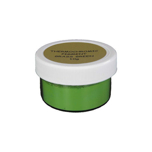 5. GRASS GREEN | Prestige Thermochromic Pigment Powder | Changes color at 88ºF (31ºC) | COLOR TO CLEAR | 21 Color Choices Available | BRAND: PIGMENTS by UNIGLOW