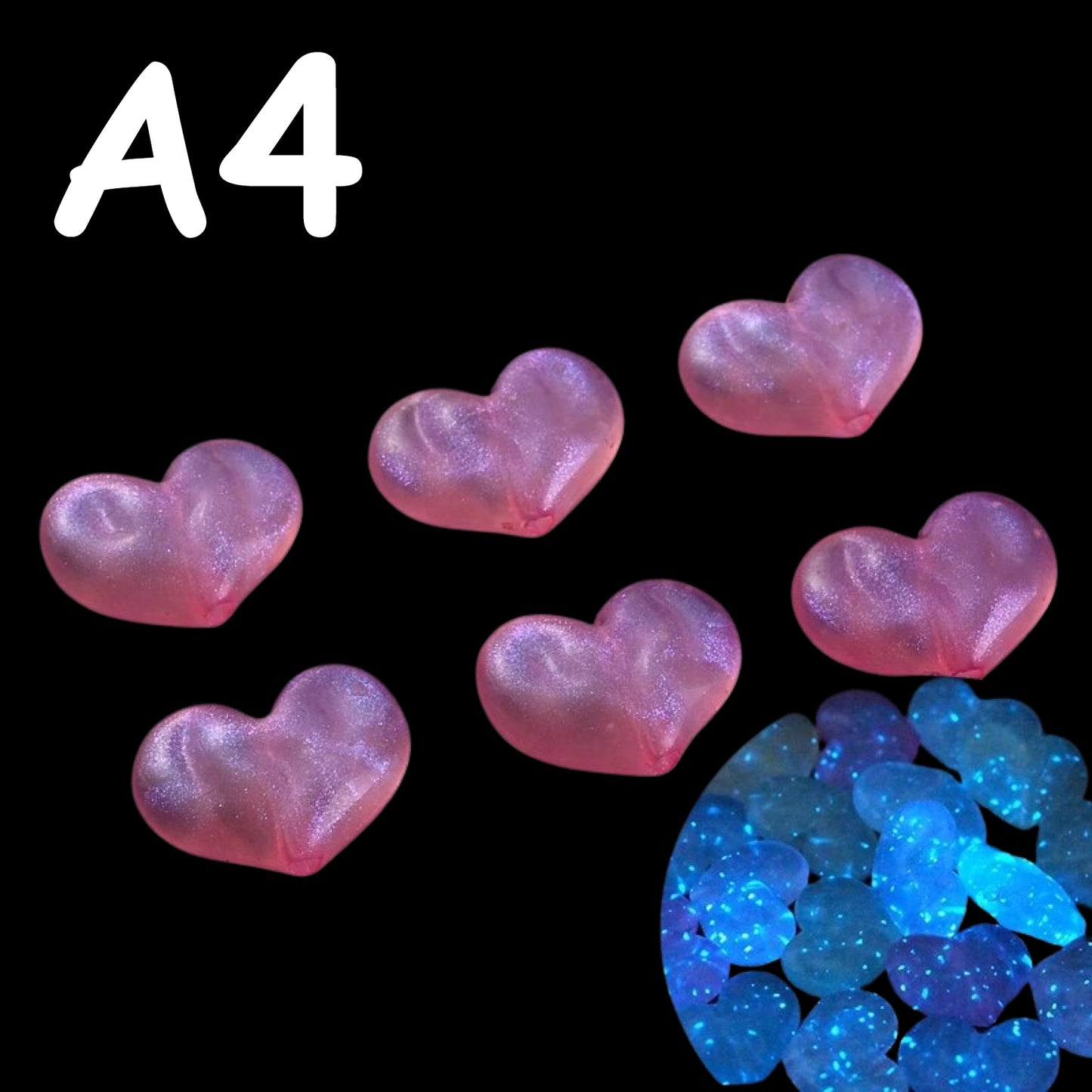 🌟✨ Mini Glow In The Dark Heart Beads by The Glow In The Dark Shop | 18x24mm | Acrylic Beads | Luminous | DIY Necklace & Bracelet Jewelry Making 💖🌟 | Collage