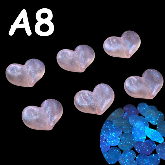 🌟✨ Mini Glow In The Dark Heart Beads by The Glow In The Dark Shop | 18x24mm | Acrylic Beads | Luminous | DIY Necklace & Bracelet Jewelry Making 💖🌟 | A8