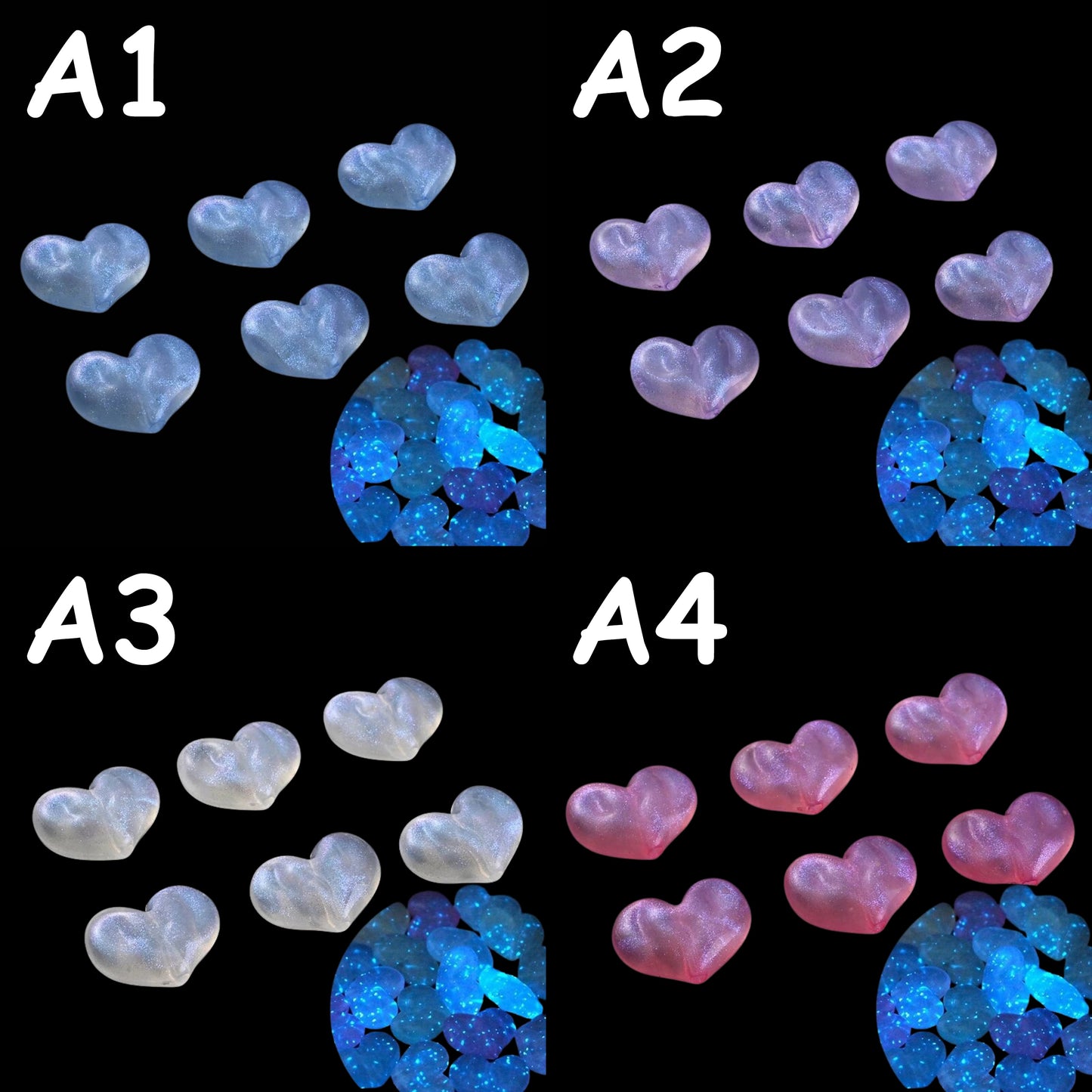 🌟✨ Mini Glow In The Dark Heart Beads by The Glow In The Dark Shop | 18x24mm | Acrylic Beads | Luminous | DIY Necklace & Bracelet Jewelry Making 💖🌟 | Collage